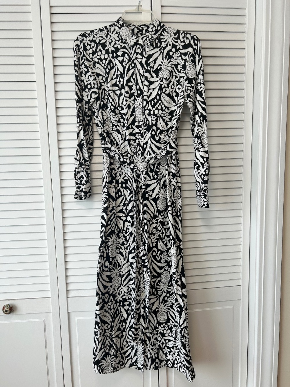 Ann Taylor Loft Black and White Linen Dress Size 0P